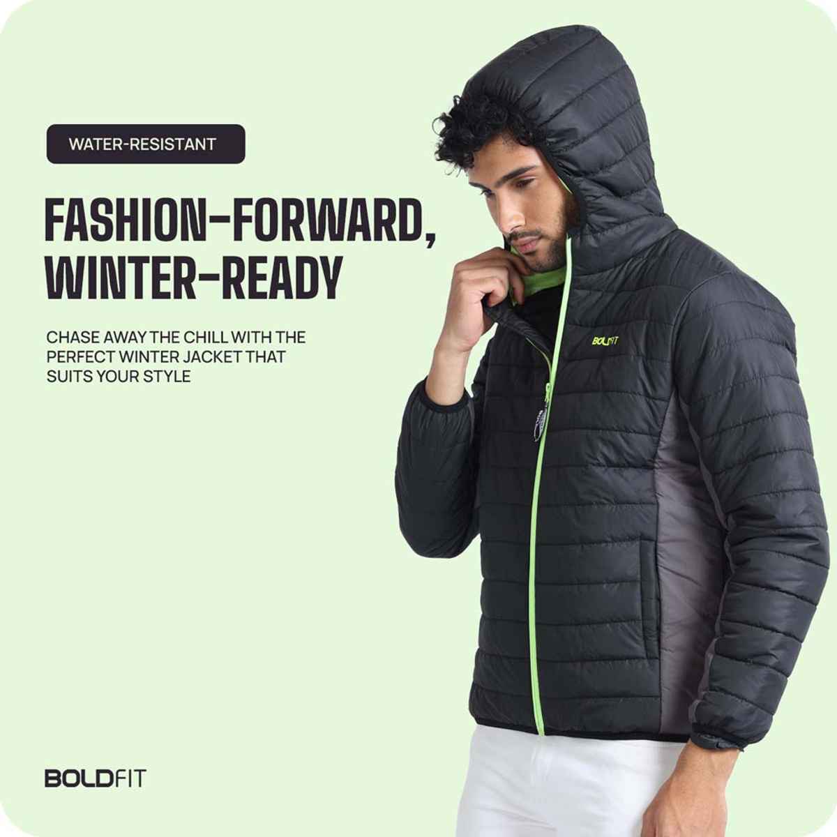 Boldfit Men's Bomber Jacket Polyester Padded Winter | M